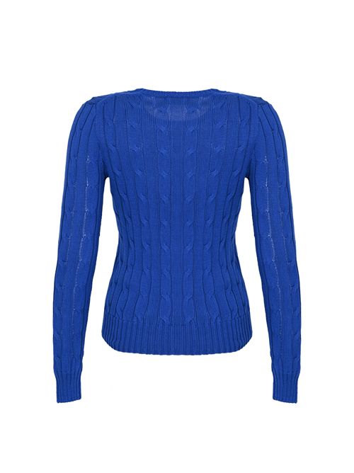 Maglia a trecce in cotone con logo Blue POLO RALPH LAUREN | 211971869012